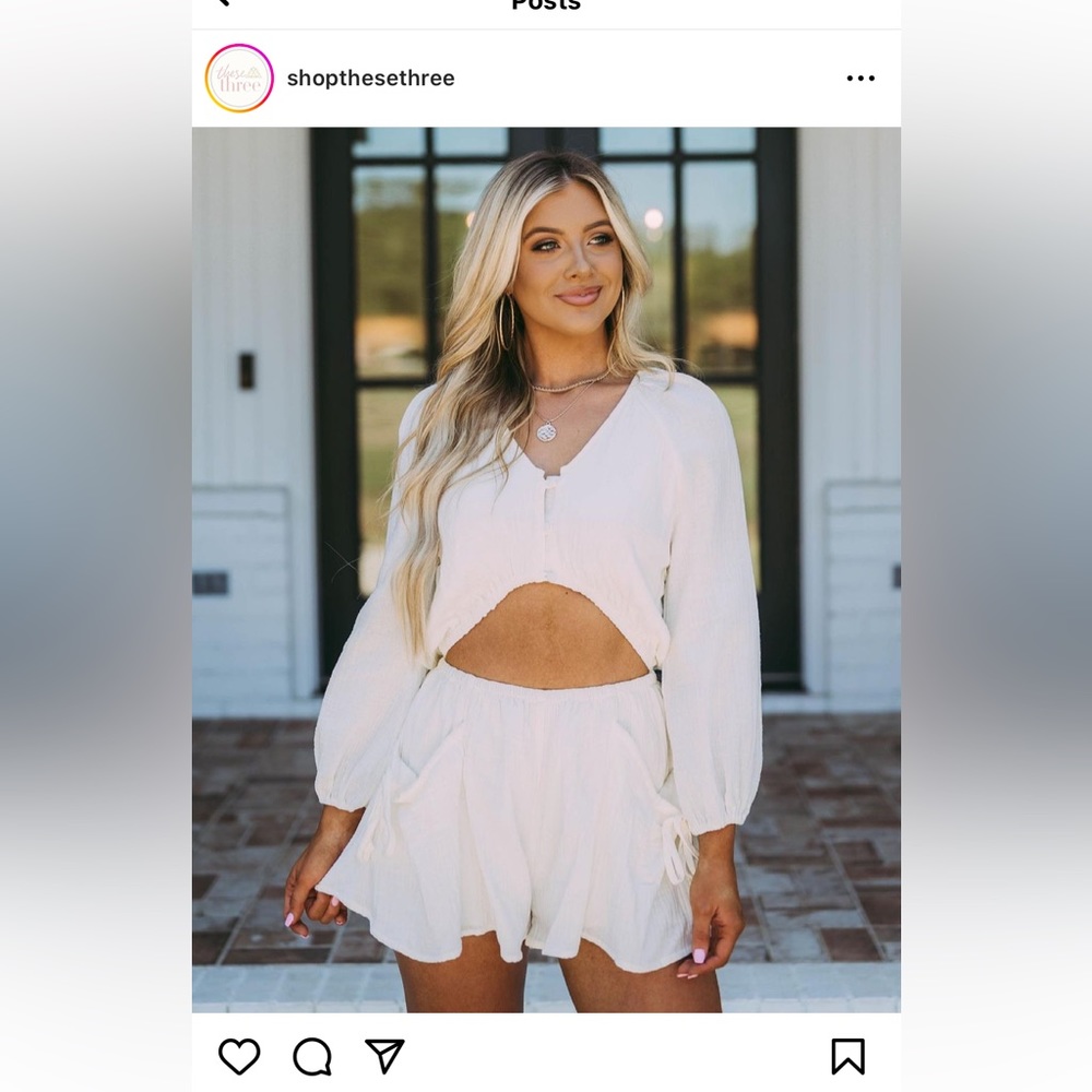 These Three Boutique White Cutout Romper